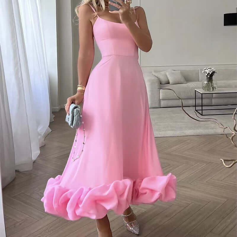 Fashion Suspenders Large Flower Swing Skirt. - HalleBeauty